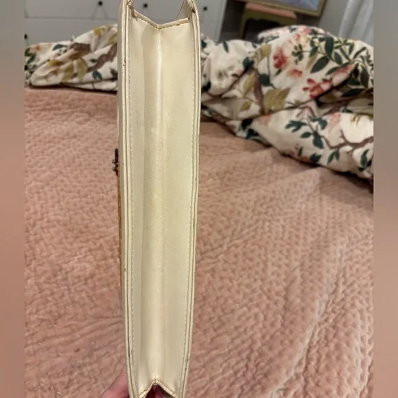 Elegant Vintage Tan and Cream Women's Handbag Great Condition Weave Woven - Picture 8 of 10